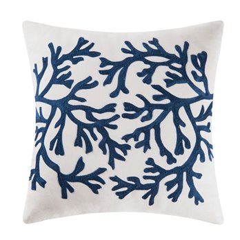 Blue Coral Throw Pillow