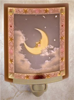 Man in the Moon Colored Night Light by The Porcelain Garden