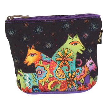 Laurel Burch Canine Friends Mini Cosmetic Bag - black