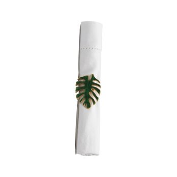 Palm Leaf Enameled Napkin Ring