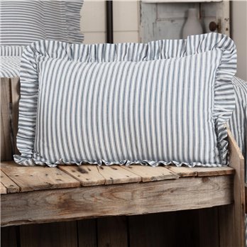 Sawyer Mill Blue Ticking Stripe Fabric Pillow 14x22