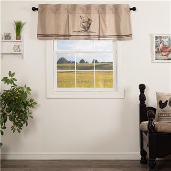 Sawyer Mill Charcoal Chicken Valance Pleated 20x60