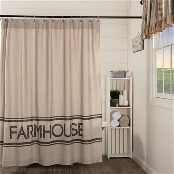 Sawyer Mill Charcoal Farmhouse Shower Curtain 72x72