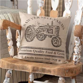 Sawyer Mill Charcoal Tractor Pillow 18x18