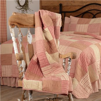 Sawyer Mill Red Block Quilted Throw 60x50