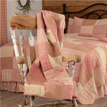 Sawyer Mill Red Block Quilted Throw 50x60