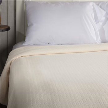 Serenity Creme King Cotton Woven Blanket 90x108