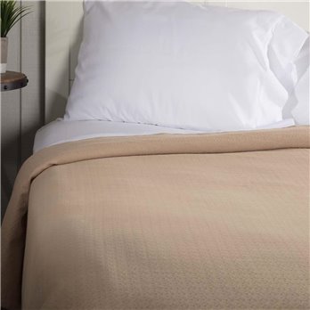 Serenity Tan King Cotton Woven Blanket 90x108