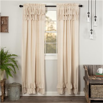 Simple Life Flax Natural Ruffled Panel Set of 2 84x40