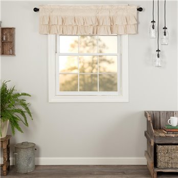 Simple Life Flax Natural Ruffled Valance 16x60