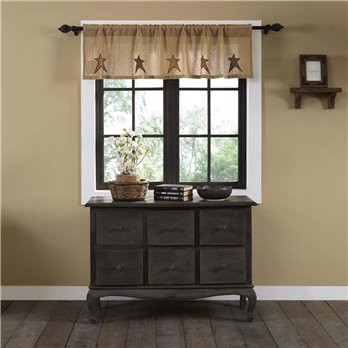 Stratton Burlap Applique Star Valance 16x60