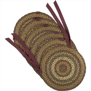 Tea Cabin Jute Chair Pad 15 inch Diameter Set of 6