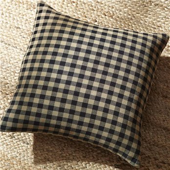 Black Check Pillow Fabric 16x16