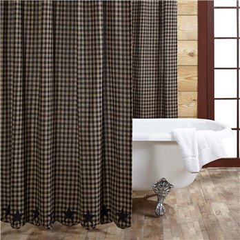 Black Star Shower Curtain 72x72