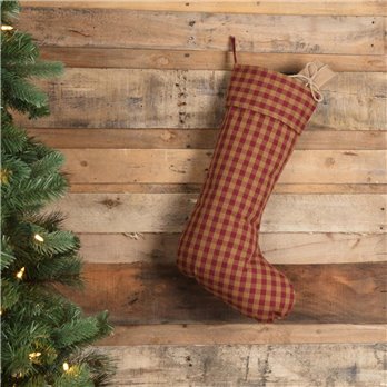 Burgundy Check Stocking 12x20