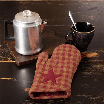 Burgundy Star Oven Mitt