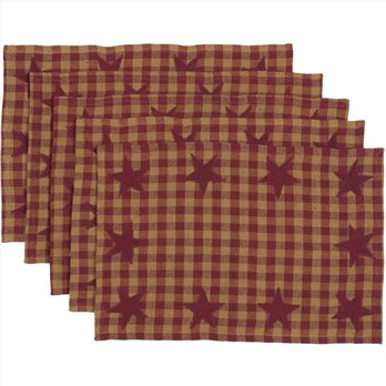 Burgundy Star Placemat Set of 6 12x18