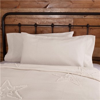 Burlap Antique White King Pillow Case Set of 2 21x40