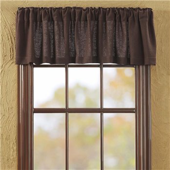 Burlap Chocolate Valance 16x72