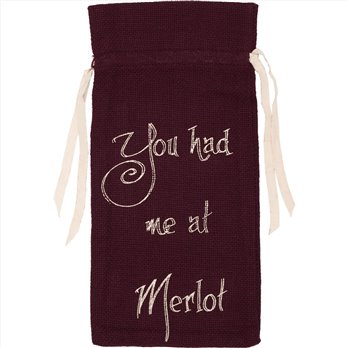 Burlap Merlot Wine Bag Stencil "You Had Me At Merlot" 13x6.5