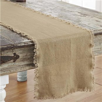 Burlap Natural Runner Fringed 13x48