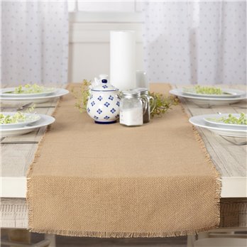 Burlap Natural Runner Fringed 13x72