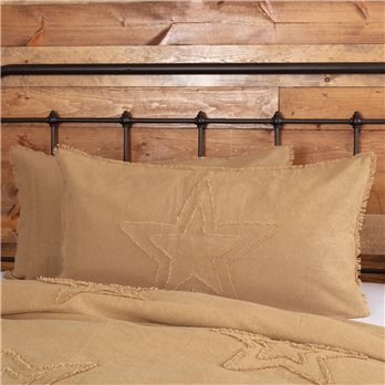 Burlap Natural Star King Sham 21x37