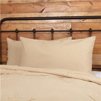 Burlap Vintage King Sham 21x37