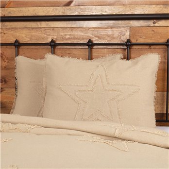 Burlap Vintage Star Standard Sham 21x27