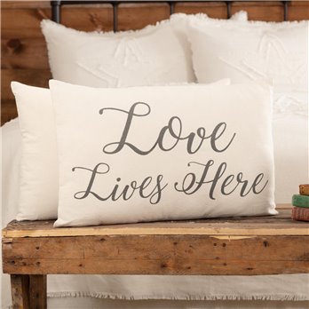 Casement Natural Love Lives Here Pillow 14x22