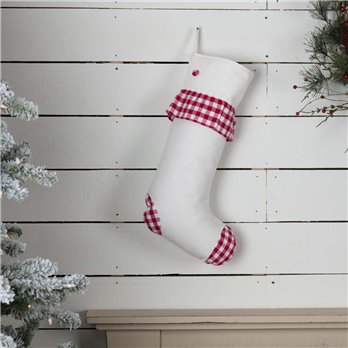 Emmie Red Check Ruffle Stocking 12x20