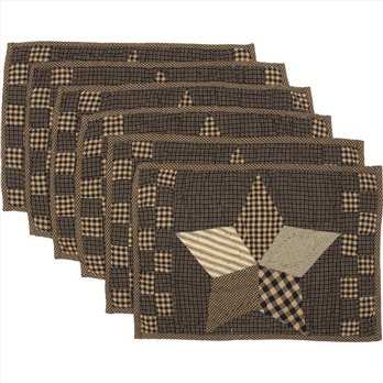 Farmhouse Star Placemat Quilted Set of 6 12x18