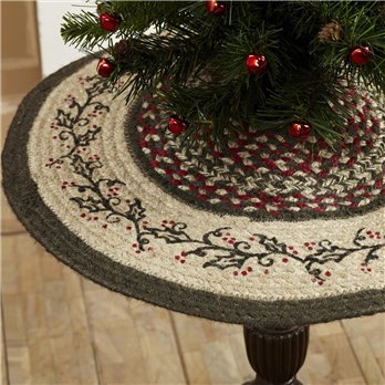 Holly Berry Jute Stencil Mini Tree Skirt 21