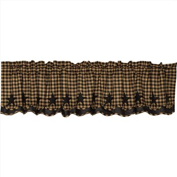 Black Star Scalloped Layered Valance 16x72