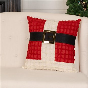 Kringle Chenille Santa Suit Pillow 18x18