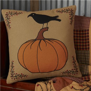 Heritage Farms Pumpkin and Crow Pillow 18x18