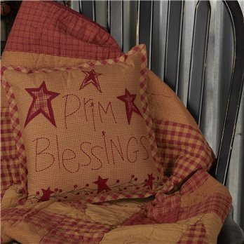 Ninepatch Star Prim Blessings Pillow 12x12