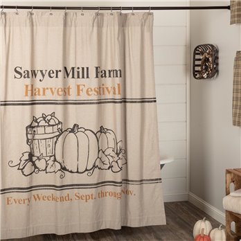 Sawyer Mill Charcoal Harvest Festival Shower Curtain 72x72