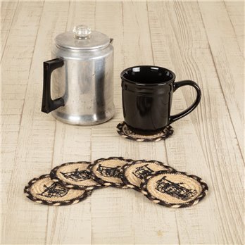 Sawyer Mill Charcoal Plow Jute Coaster Set of 6