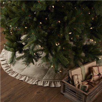 Sawyer Mill Charcoal Ticking Stripe Tree Skirt 48