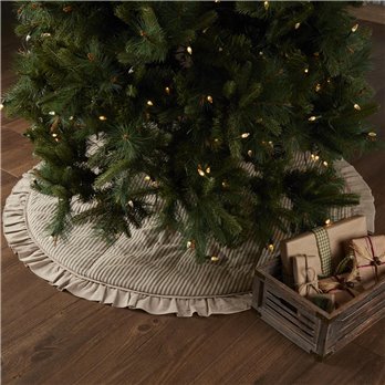 Sawyer Mill Charcoal Ticking Stripe Tree Skirt 55