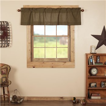 Tea Cabin Green Plaid Valance 16x60