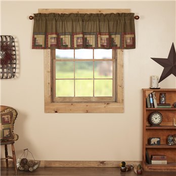 Tea Cabin Valance Log Cabin Block Border 20x72