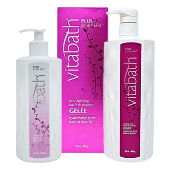 Vitabath Plus for Dry Skin Shower Gelee (32 oz) and Lotion Value Pack