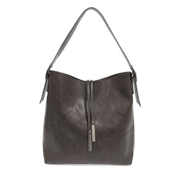 Charcoal Jillian Hobo Handbag with Tassel