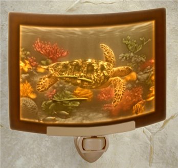Colored Sea Turtle Night Light by Porcelain Garden