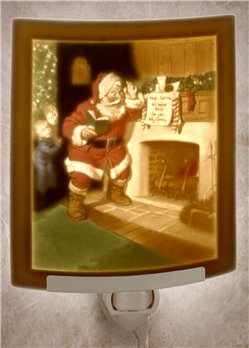 Santa's Surprise Colored Night Light by The Porcelain Garden