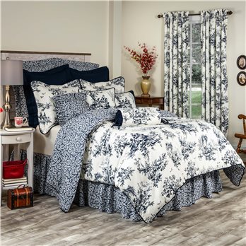 Bouvier Blue Queen Comforter Set (w/15" Bedskirt)