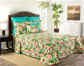 Floridian Flamingo King Bedspread