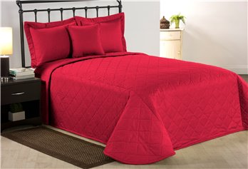 Red Moire Queen Bedspread